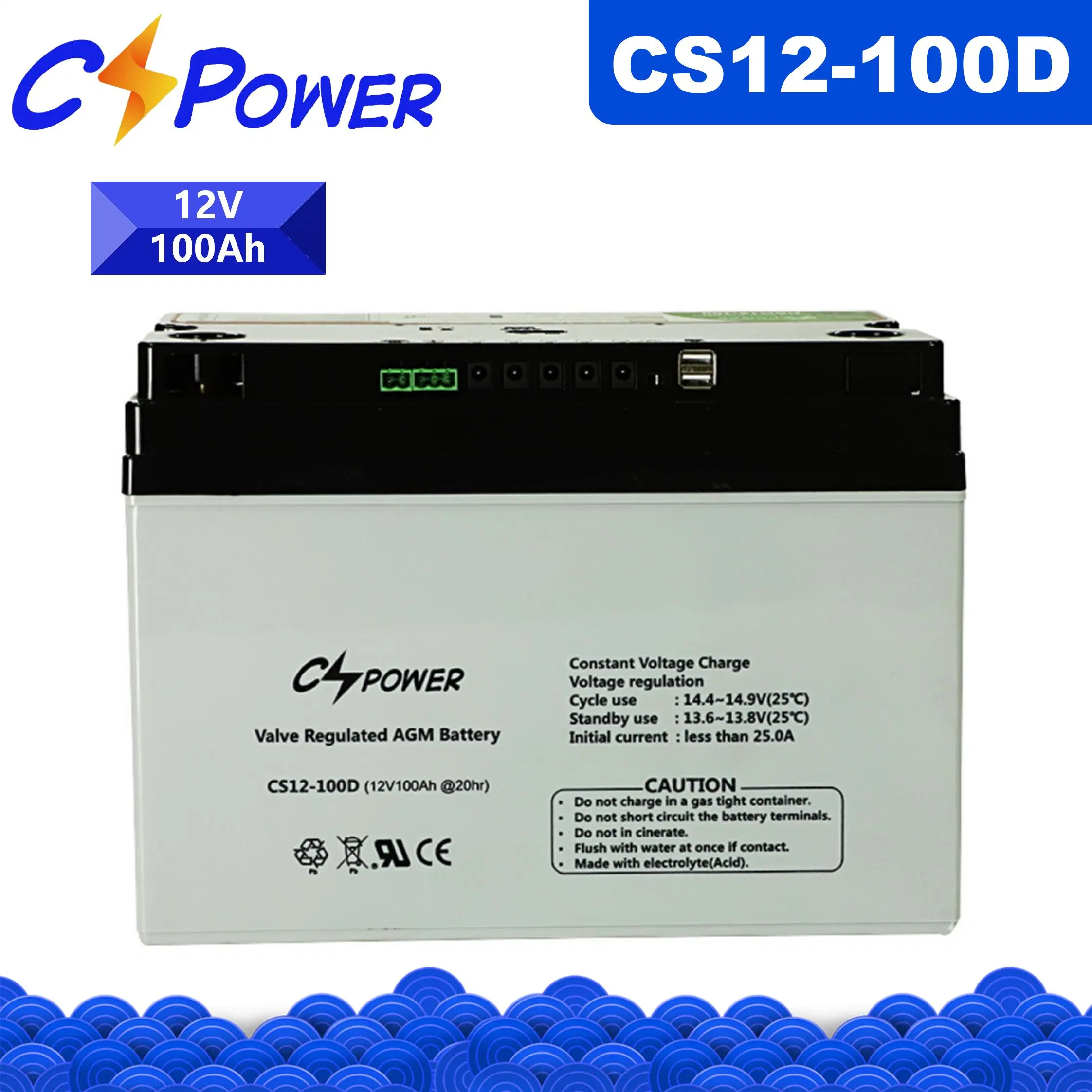 Maintenance Free Baterry12V 100ah AGM Lead Acid UPS Battery Inverter Controller