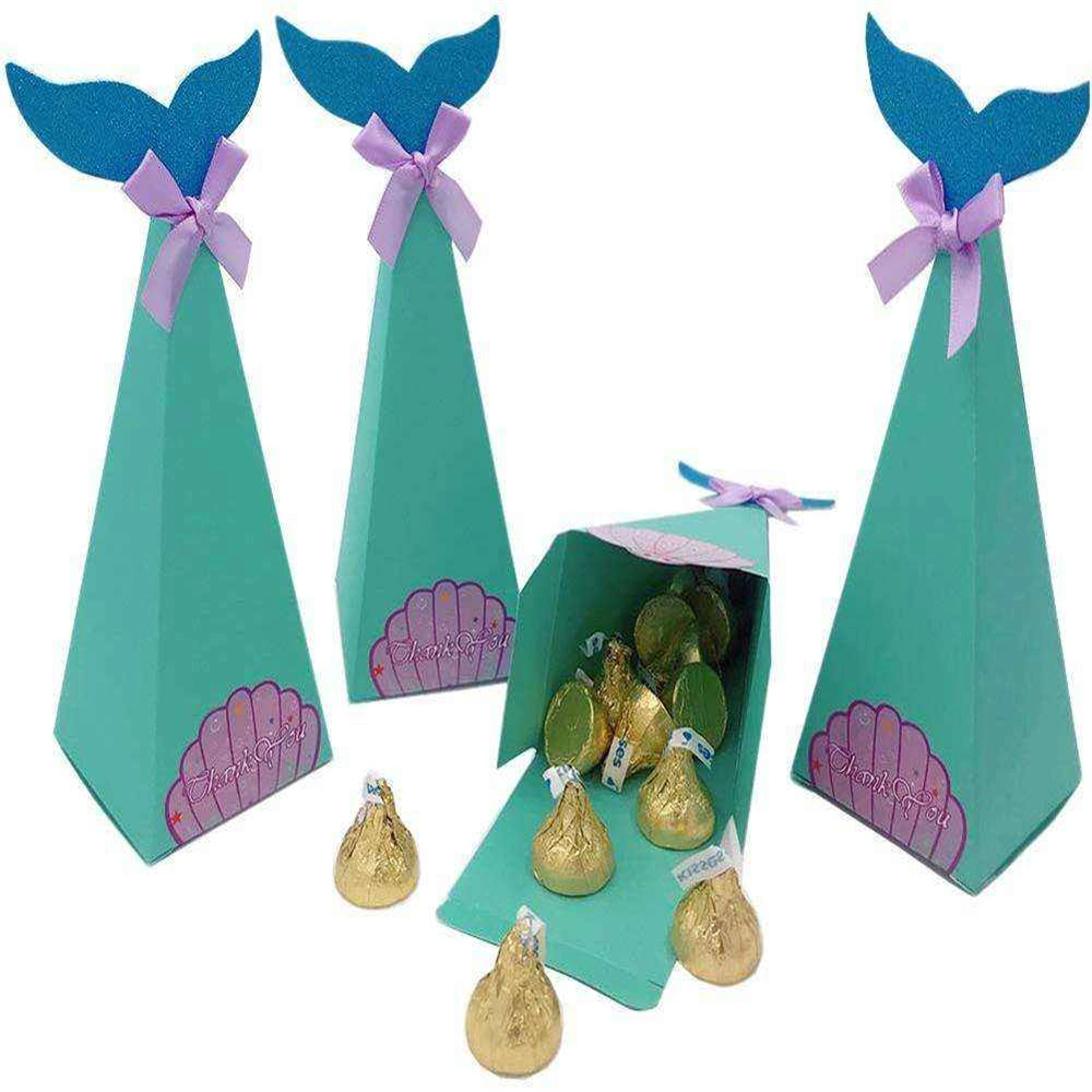 Caixas de Pipocas decorações Mermaid Gift Bags Baby showchuveiro Festa de aniversário