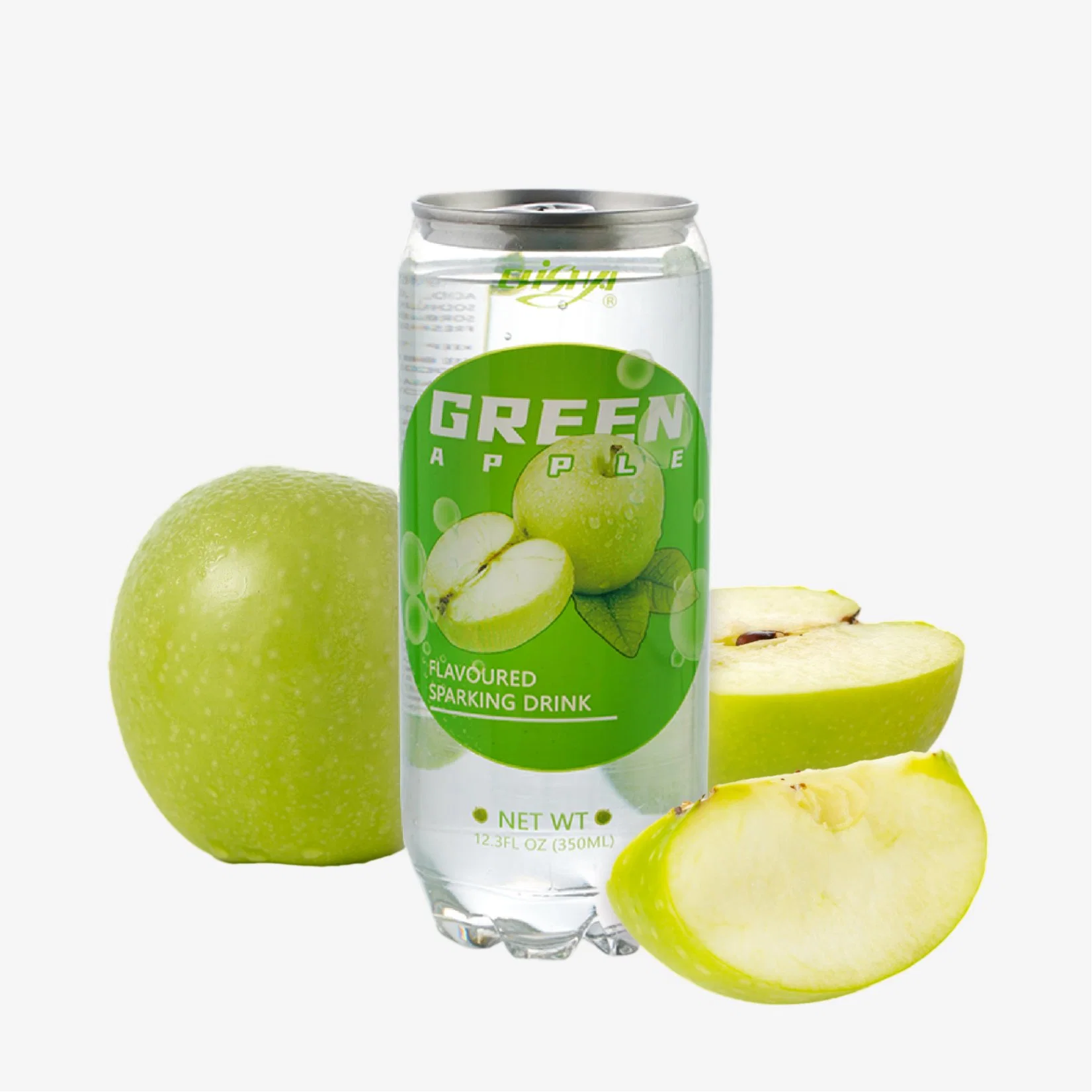 350ml lata de agua carbonatada con sabor a manzana verde - Personalizar etiqueta