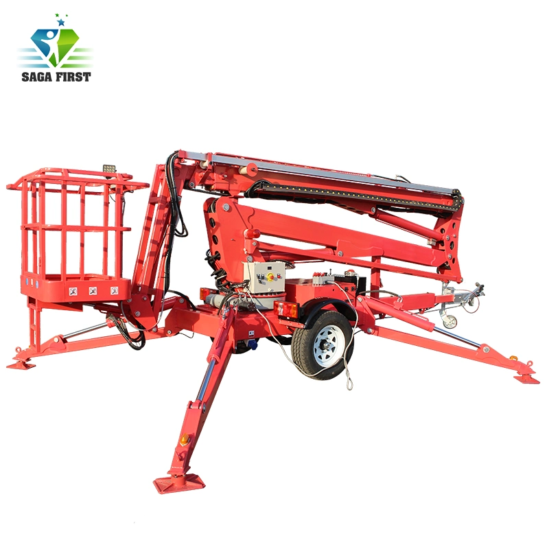 High End Mini Potable 18m Towable Spider Hydraulic Trailer Aerial Platform Wit Ce