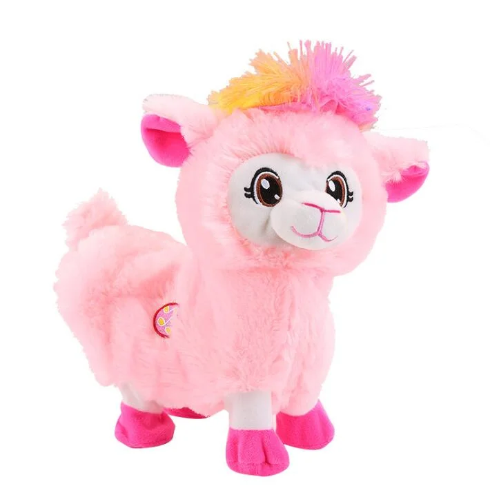 Dancing Talking Cartoon Building Blocks Electronic Sheep Plush Stuffed Toys