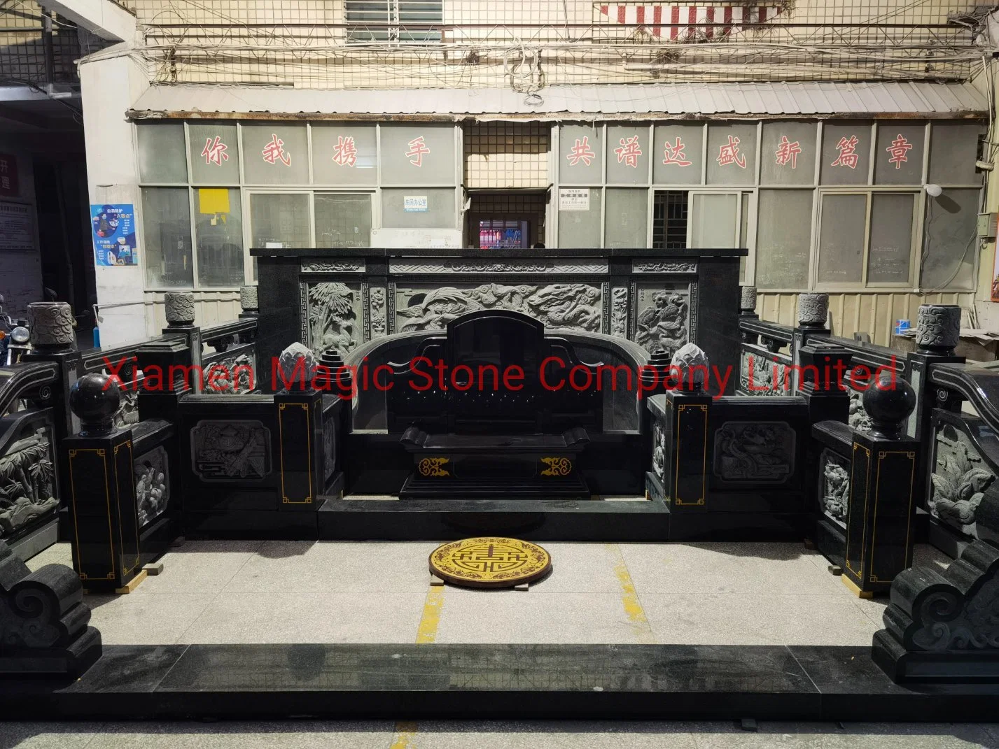 China Wholesale/Supplier Granite Stone Absolutely Black Maker Large Monuments