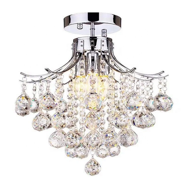 Crystal Pendant Chandelier Lamp Room Raindrop Ceiling Lighting