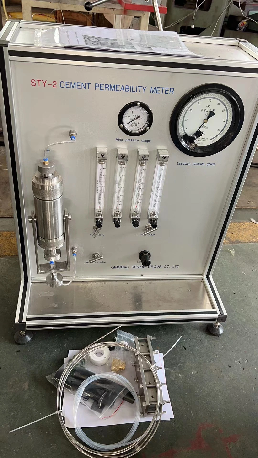 Gas/Cement Permeability Meter for Core and Cement