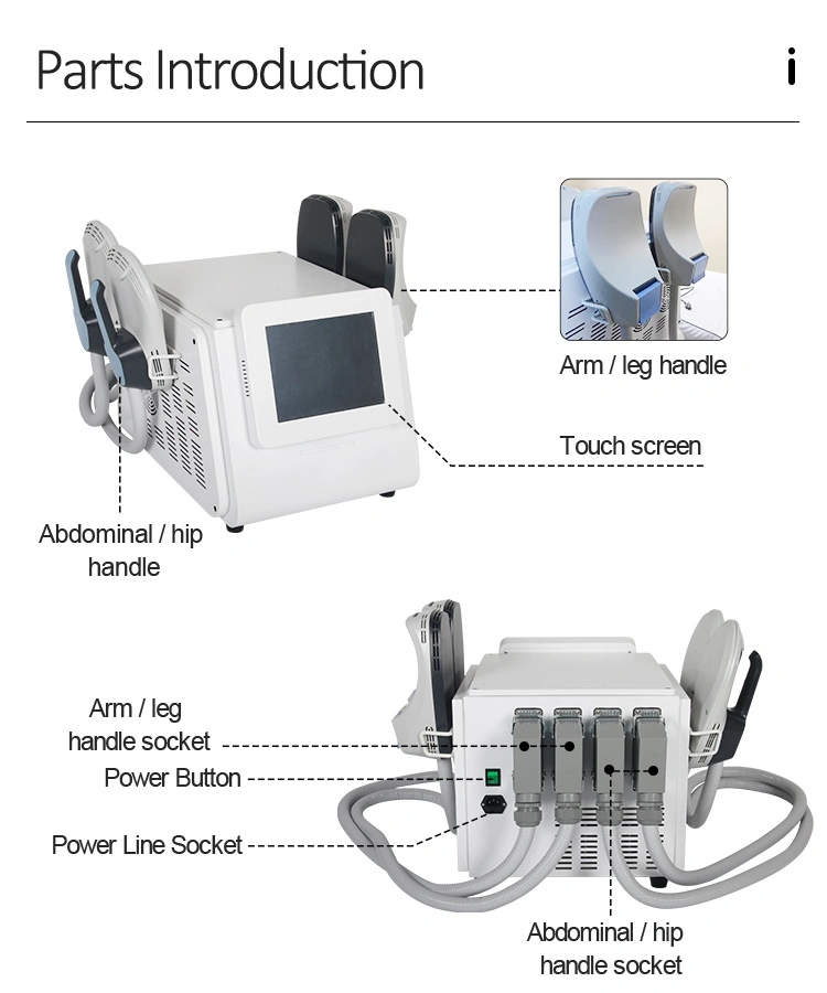 Portable EMS Muscle Stimulation Body Contouring Machine 4 Handles Working Together