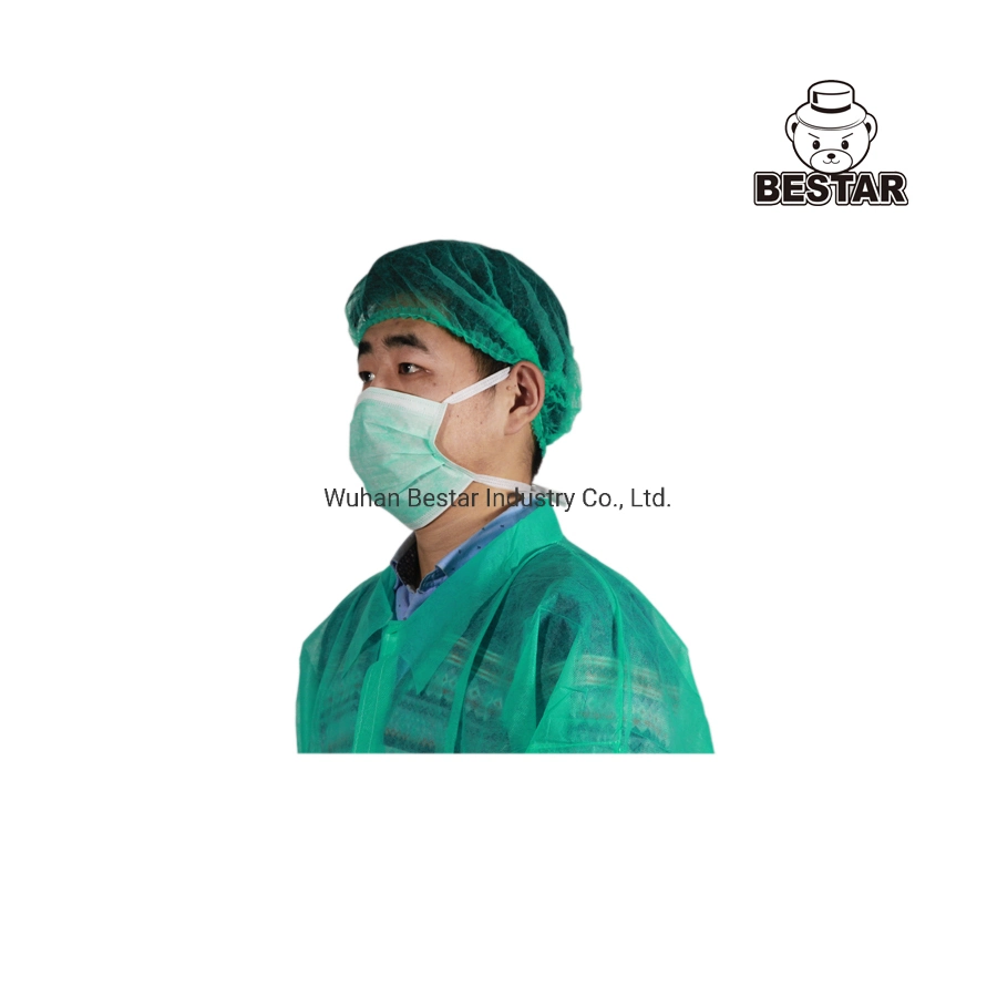 Disposable Non-Woven Spp Polypropylene Lint Free Lab Coat Visitor Coat Blouse for Food Industry