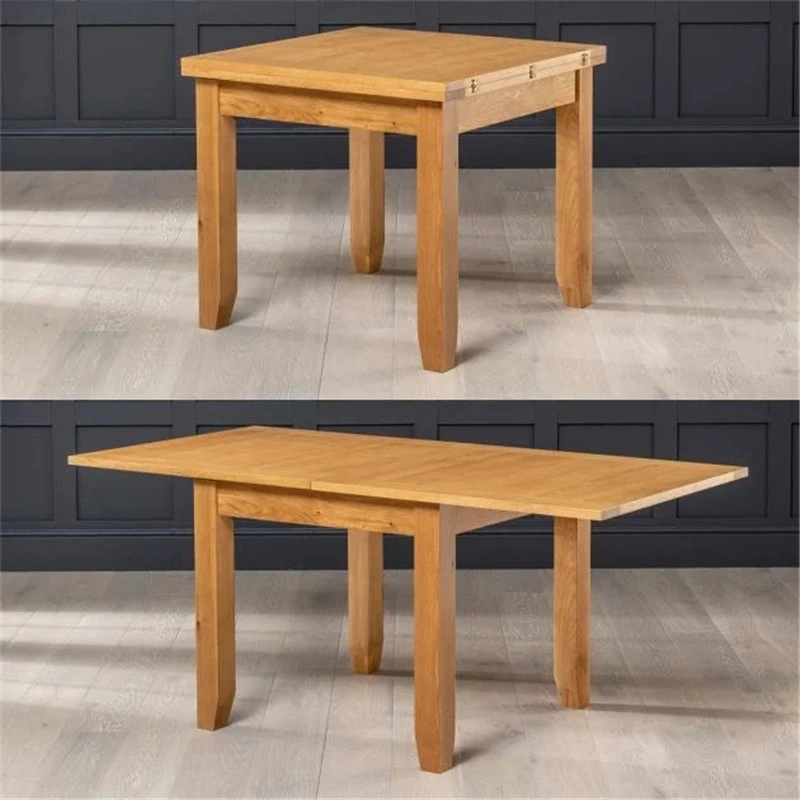 China Manufactura Roble sólido Cuadrado tapa para Mayoristas Mesa de comedor - 90cm a 180cm Mesa de Roble para el Hogar, espacio pequeño, Hotel, comedor/Restaurante uso