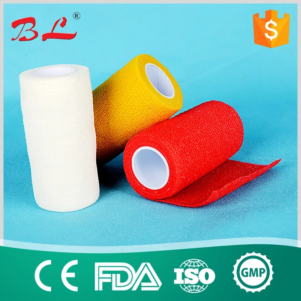 Bande élastique auto-adhésive colorée chirurgicale bandage flexible sport