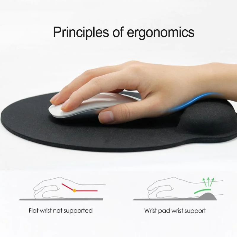 Custom Wrist Support Gel Mouse Pad with Wrist Rest, Comfortable Computer Mouse Pad for Laptop, Pain Relief Mousepad with Non-Slip PU Base for Office & Home,