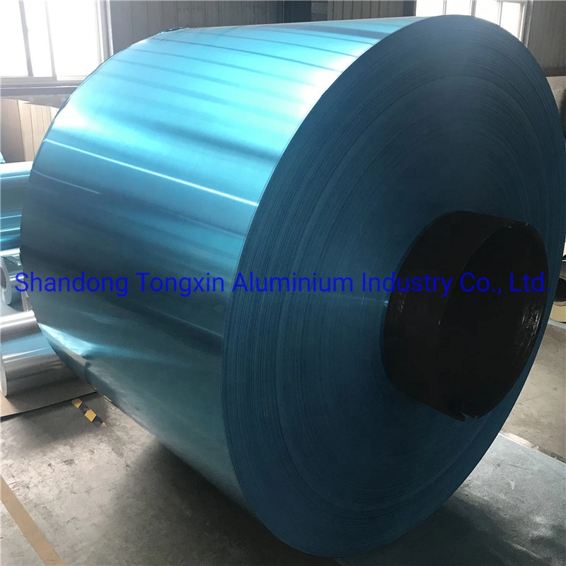 8011 O Blue Coated Hydrophilic Aluminum Foil Stock for Use Condenser and Evaporator