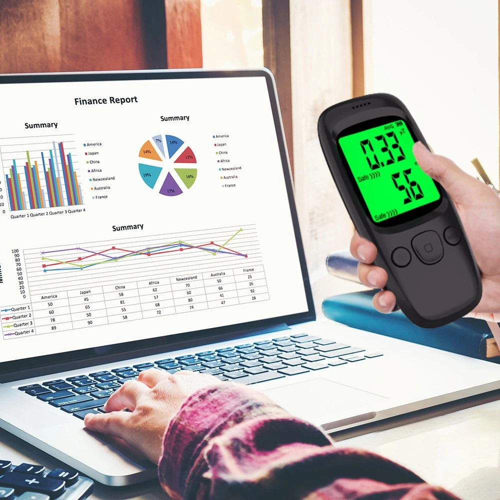 Electromagnetic Radiation Detector with LCD Display 3A Battery Measure Range 0.01~99.99ut Indoor