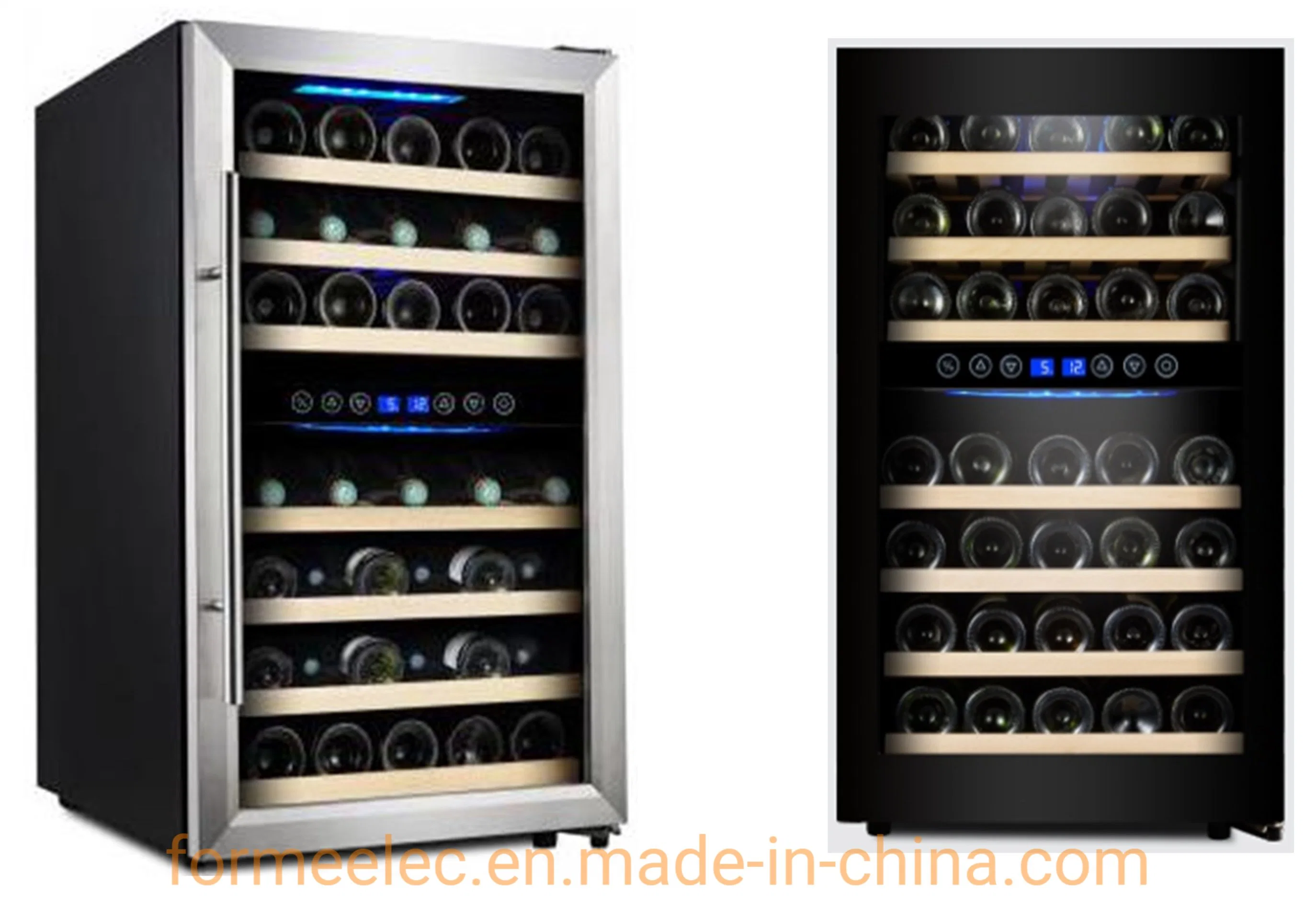 45 Flaschen Weinkühler 142L Dual Zones Temperatur Rotwein Kühlschrank Vino Showcase