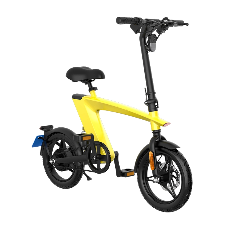 Bicicleta elétrica de scooter amarela branca preta