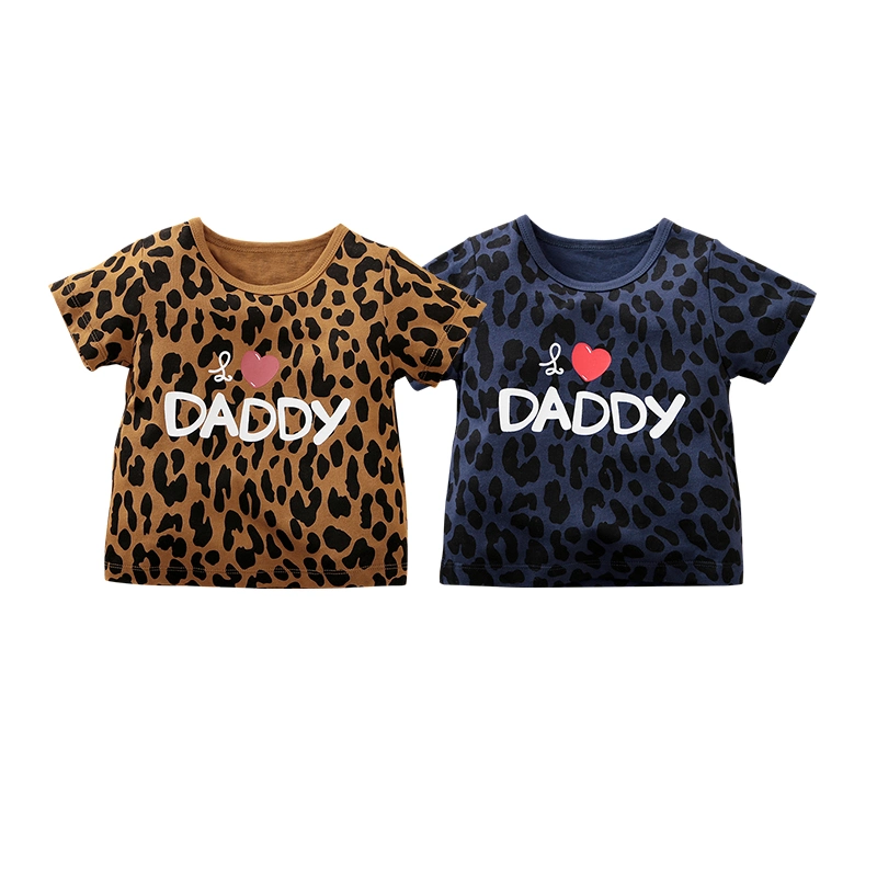 Wholesale Short Sleeve Leopard Print for Summer Unisex Baby Cute Fashion Clothes Baby T-Shirt