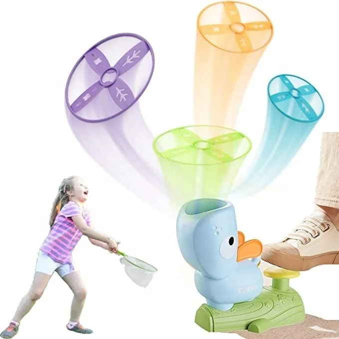 Jstar Toys Outdoor Toys Stem Backyard Games Activities Flying Disc Launcher Toy for Kids Toys