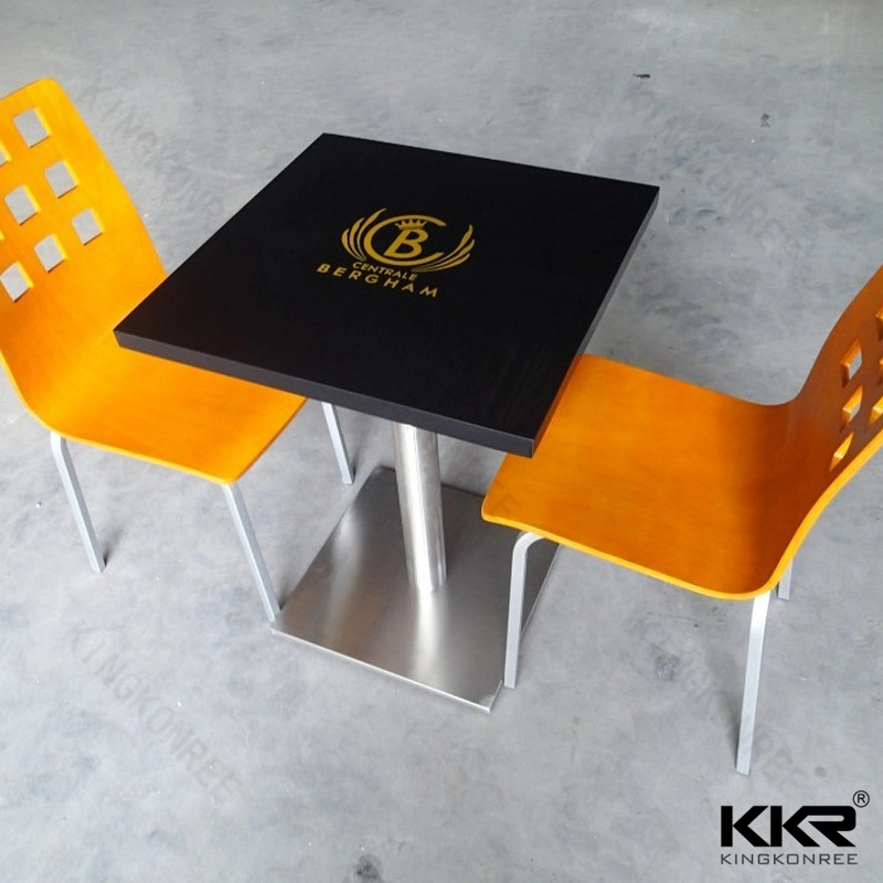 High Glossy Black Fast Food Restaurant Tables with Logo for Air Port