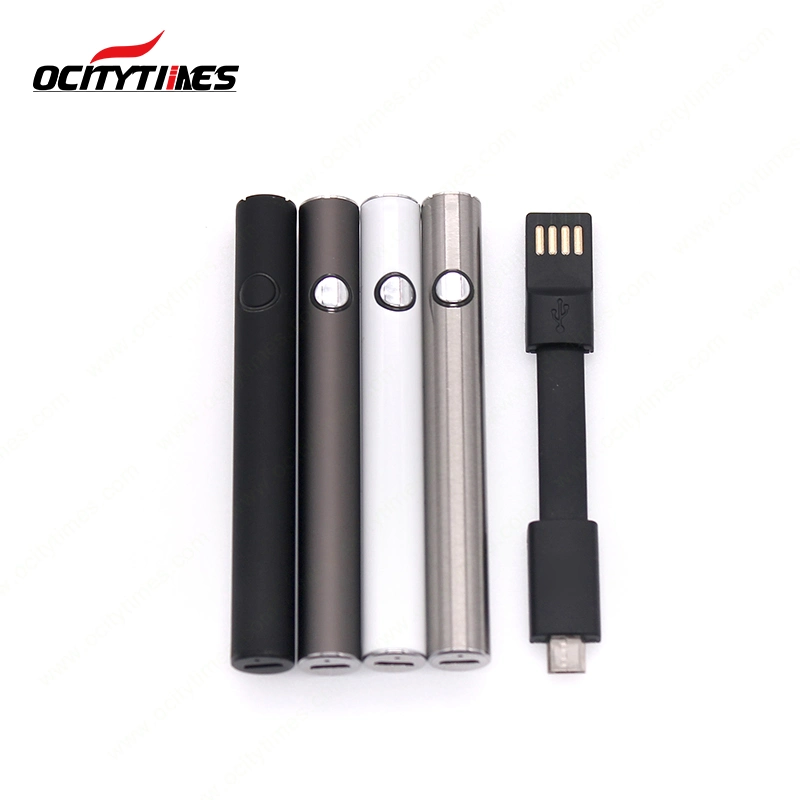 Total de cerámica Ocitytimes Cartucho Vape Vape Pen 510 Puerto de carga con la parte inferior de la batería