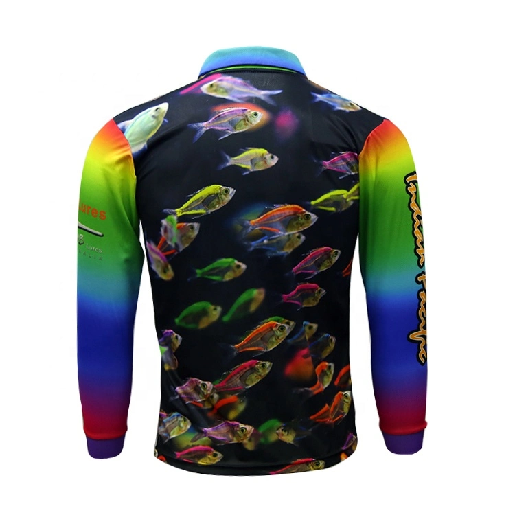 OEM schnell trocknendes Netz Polyester Fishing Shirt Custom Großhandel Allover Bedruckte Angelbekleidung für Männer