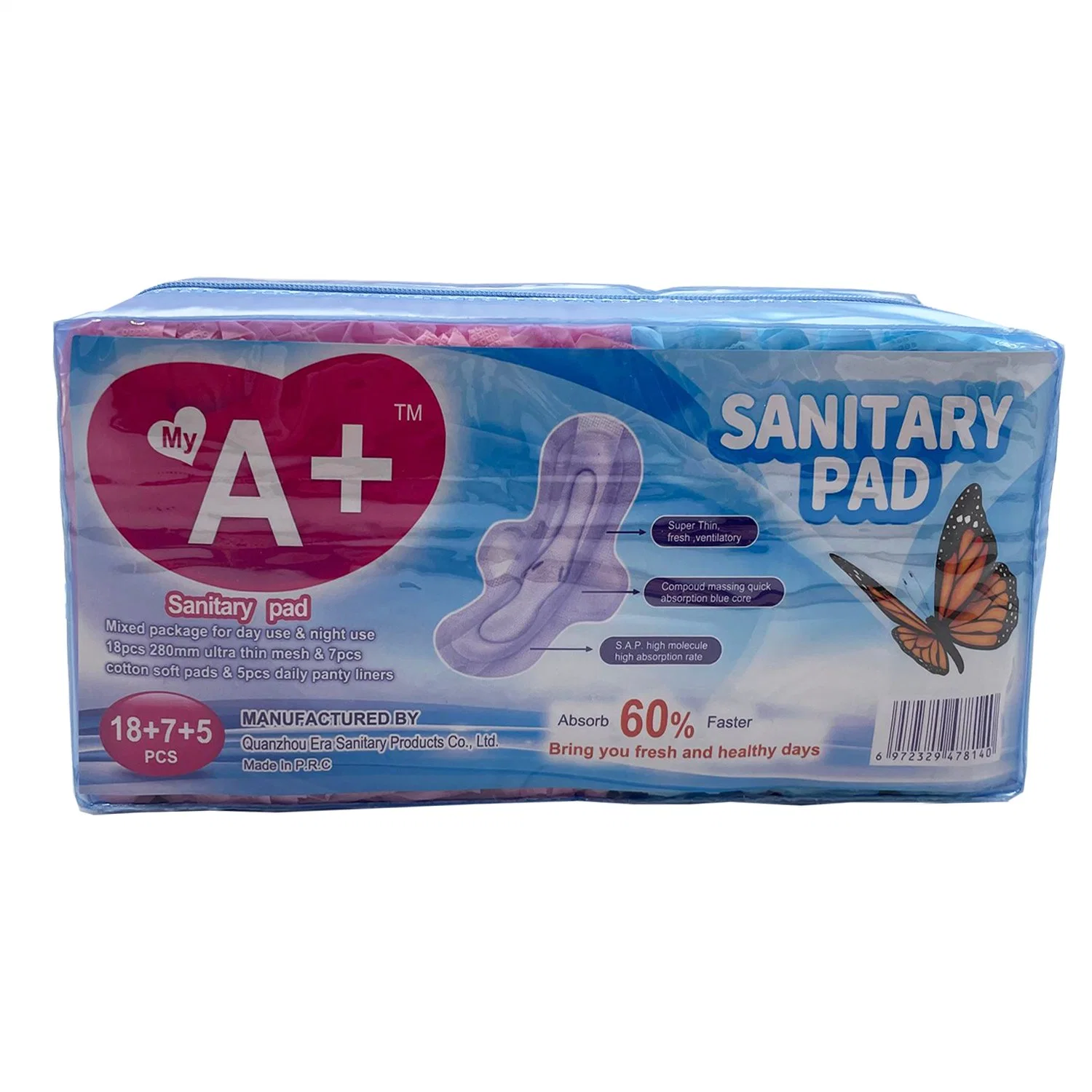 Período de menstruación señorita desechables biodegradables Productos Pad Mayorista/Proveedor de China, Rusia, el anión Compresas