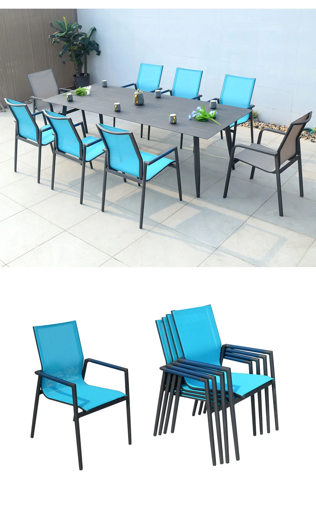 High quality/High cost performance  Balcony Outdoor Furniture Hotel Garden Restaurant Aluminum Dining Chair