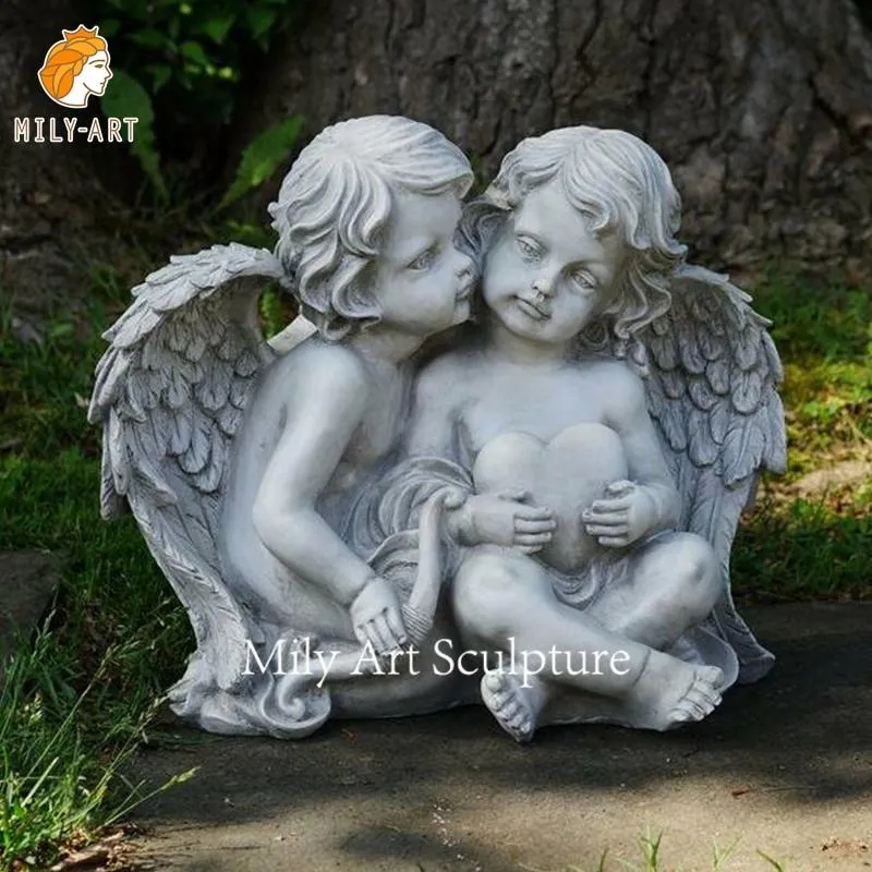 Asas de pedra mármore decorativas Anjo Bebê Estátua de escultura para venda