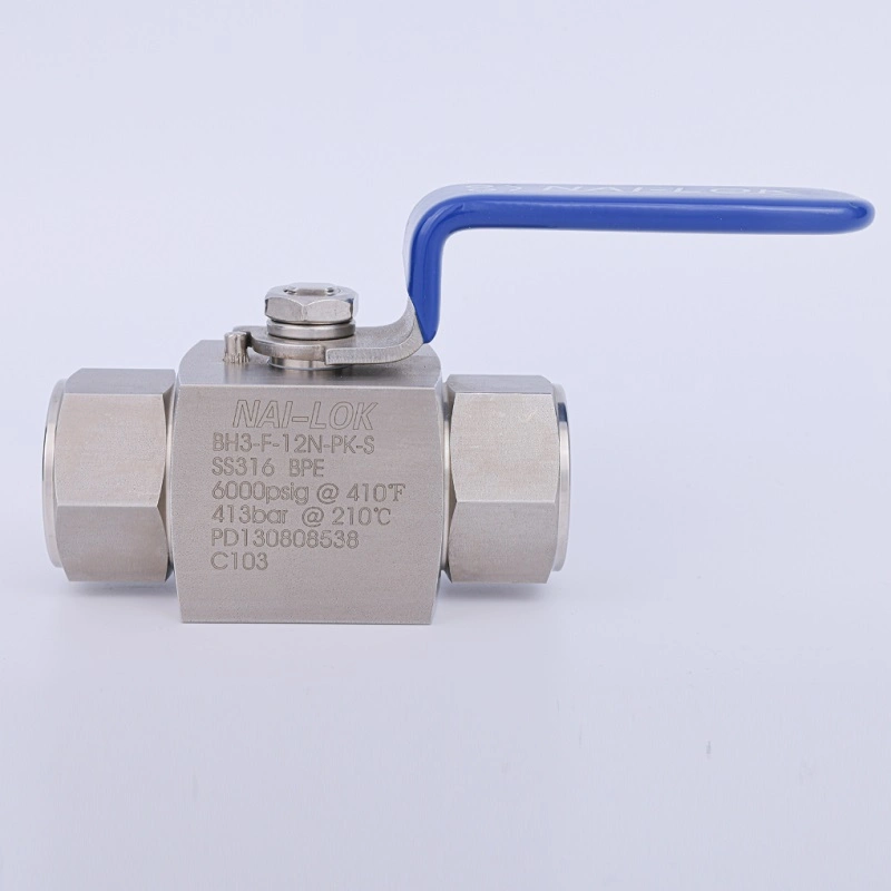 2 Way Straight Swagelok Type High Pressure 6000psi Stainless Steel 316 1/4 CNG Ball Valve for Gas and Oil Pipeline