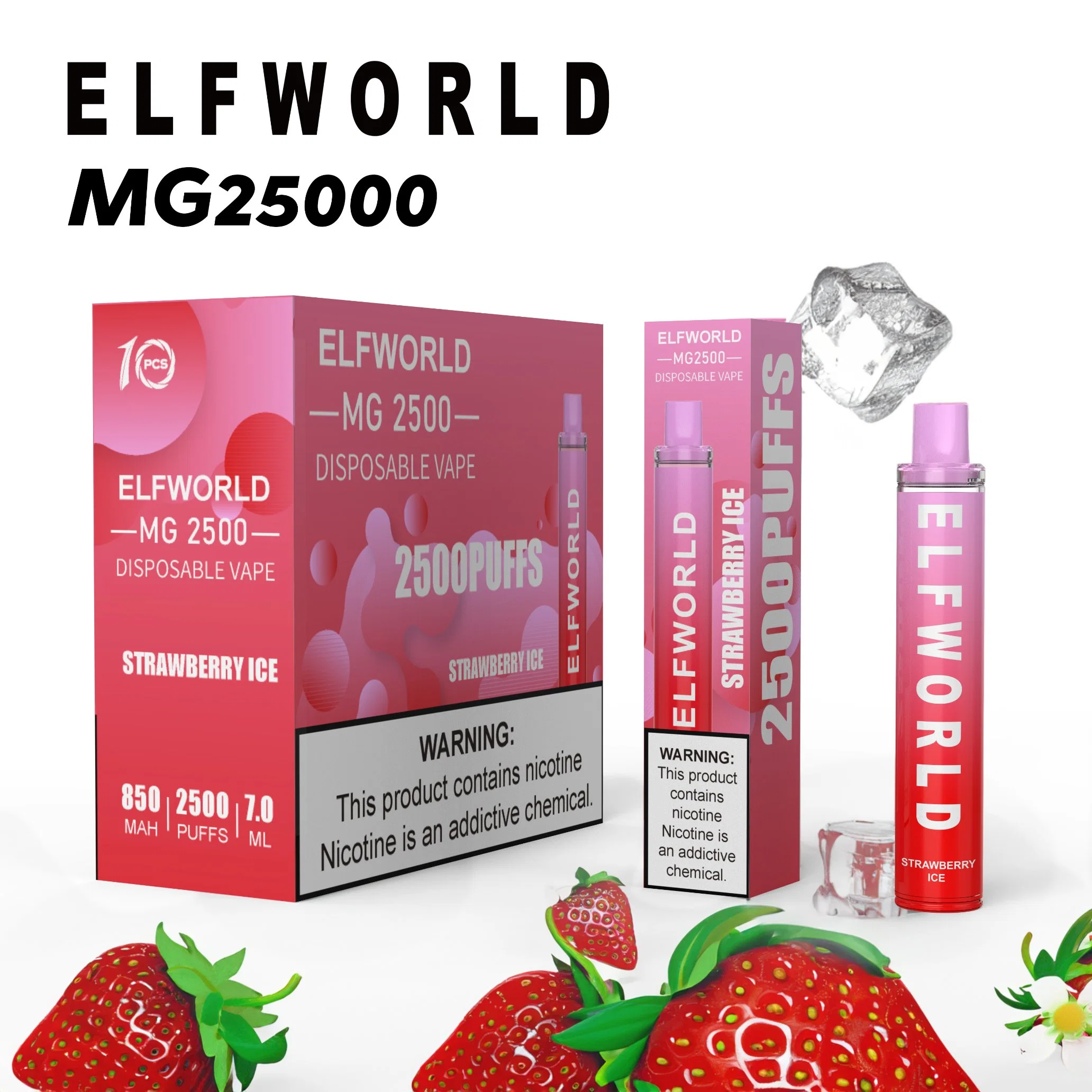 Wotofo Mega Plus Cherry Energy 5% 2500puff одноразовый стилус Vape 2000, 3000, 4000 puffs Оптовая продажа Elfworld I Форма 2%5%3%0% никотиновая сетка незаряжаемые батареи