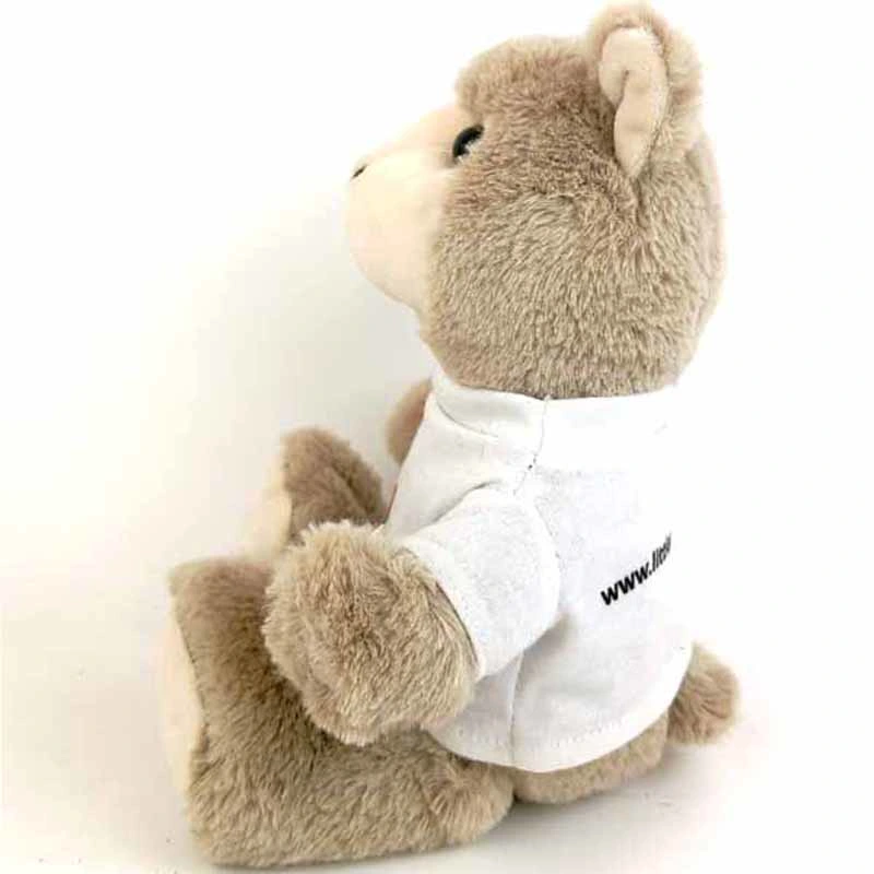 Logo Customized 20cm Sitting Wearing T Shirt Soft Plush Toy Animal Stuffed Llama