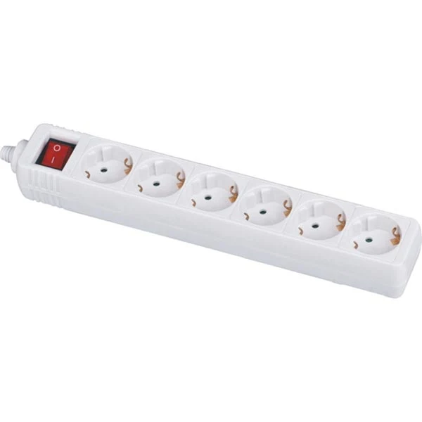 Power Strip 3-Outlet European Surge Protector with Child Protector, Earthing Protection Custom Long Power Cords