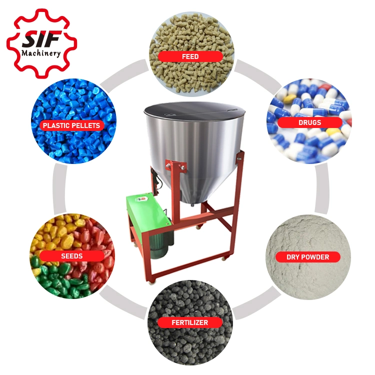 Sif Rotating Powder Mixer Stainless Steel Blender Drum Mixer Vertical Blender Feed Processing Machinery for Poultry