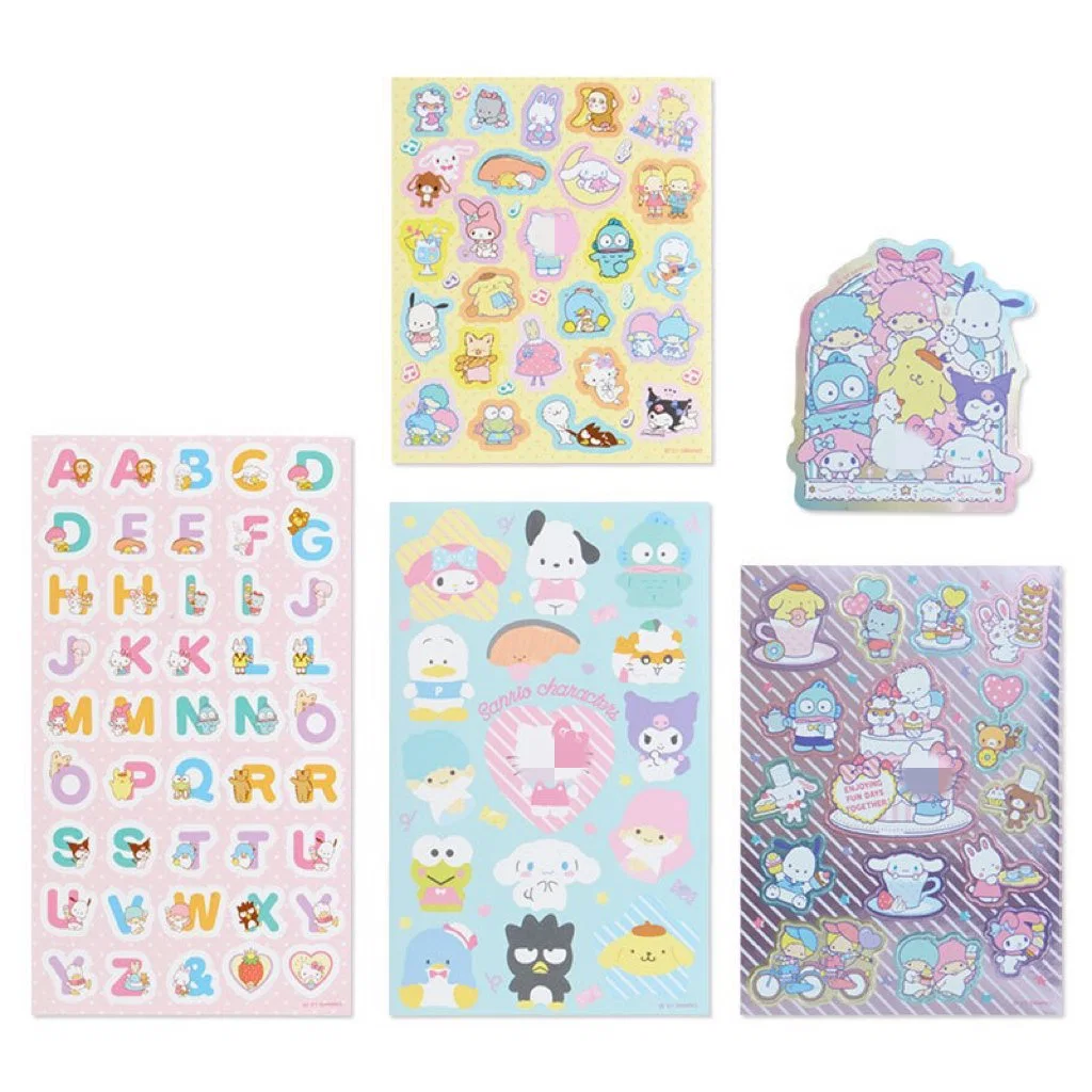 Ruunjoy Wholesale/Supplier Sanrio Sticker Pack Sanrio Stickers Sets Accessories Kuromi Kt My Melody Sanrio Family Kawaii DIY Cartoon Sticker