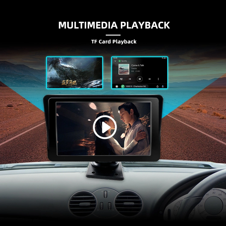 Wemaer 7 pulgadas Radio para coche Multimedia portátil inalámbrico CarPlay y. Sistema de audio de DVD con pantalla táctil y reproductor de vídeo automático Android MP5 Reproductor