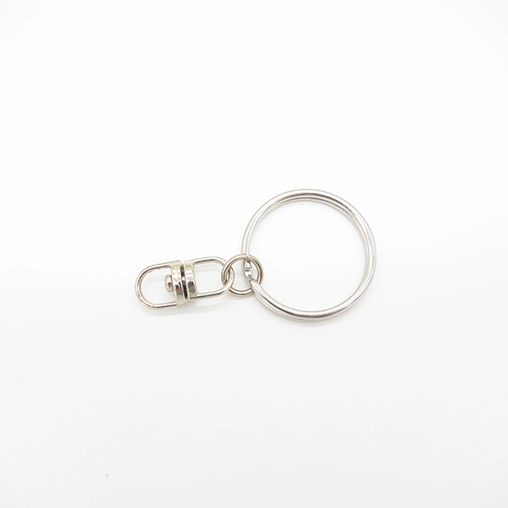 DIY Keychain Parts Silver Iron Nickel Plated 25mm Ring with Eye Eye Swivel Metal Key Chain