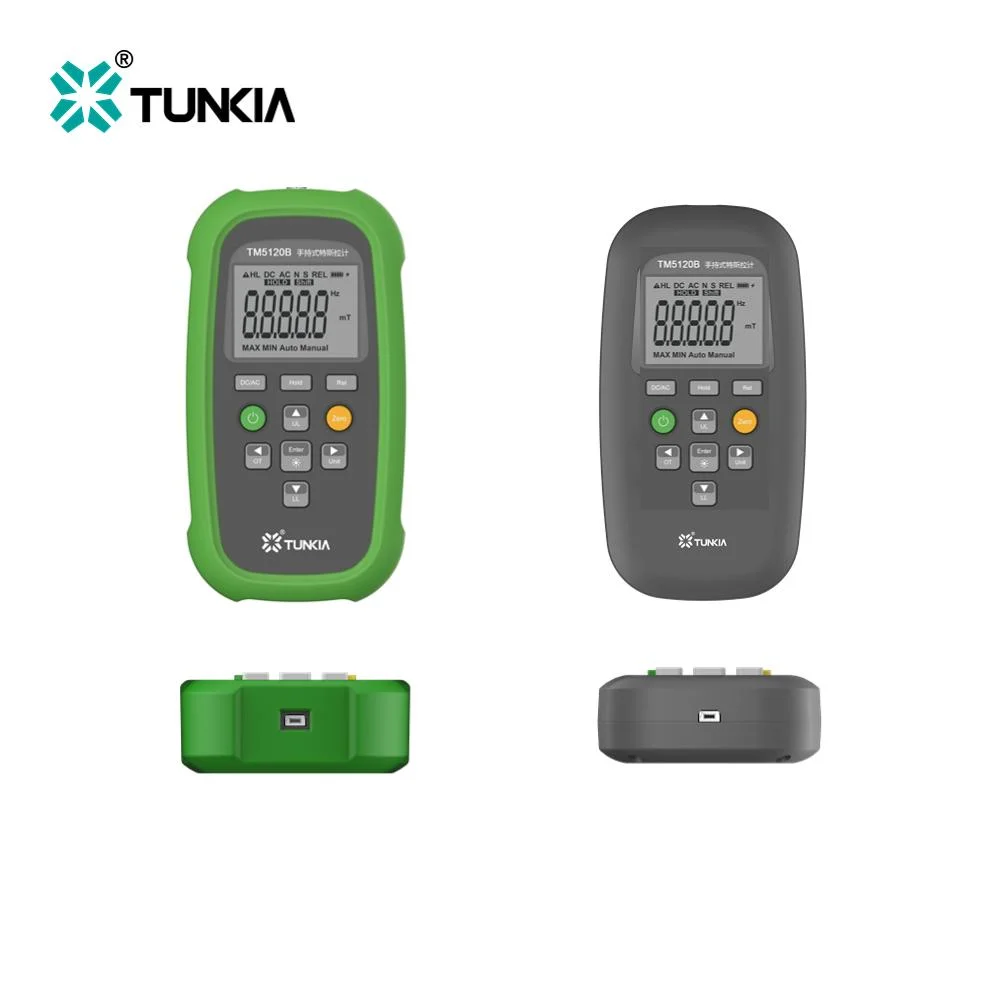 TUNKIA 3000 Mt portátil digital AC DC EMF flujo magnético Medidor Magnetómetro Tesla Medidor Gauss con pantalla de poste NS Y retroiluminación