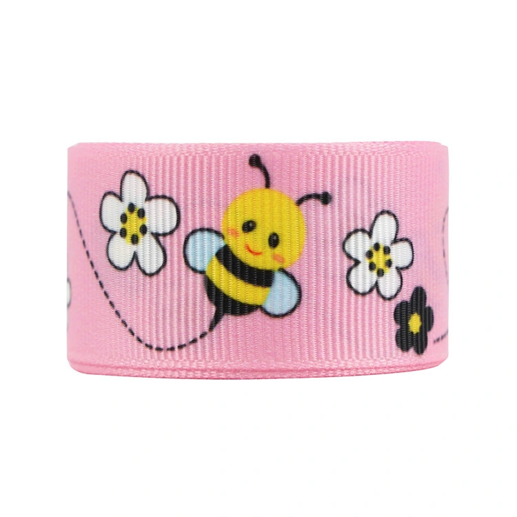 Manufacturers Supply Ribbed Ribbon Cake Gift Packaging with Bow Ribbon Small Cartoon Bee Decorative Ribbon