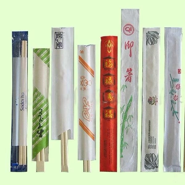 23cm Natural Twins Bamboo Chopstick with Open Paper Packing