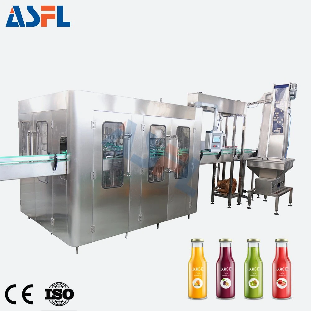 Complete a a Z té bebidas de hielo botella de vidrio llenado Sistema de procesamiento de la máquina