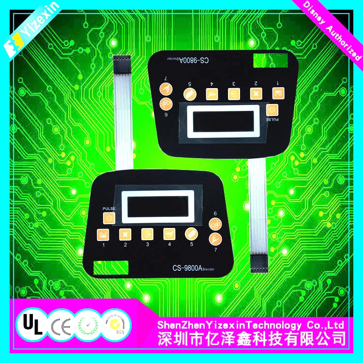 High quality/High cost performance  with Gradient Color Custom Single Waterproof Silicone Membrane Switch