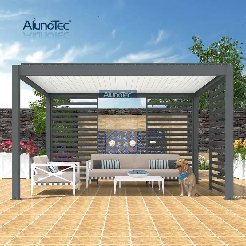 AlunoTec leicht zu montieren Regenschutzgitter Dach Balkon Markise Pavillon Vordach Aluminium Motorisierte Pergola