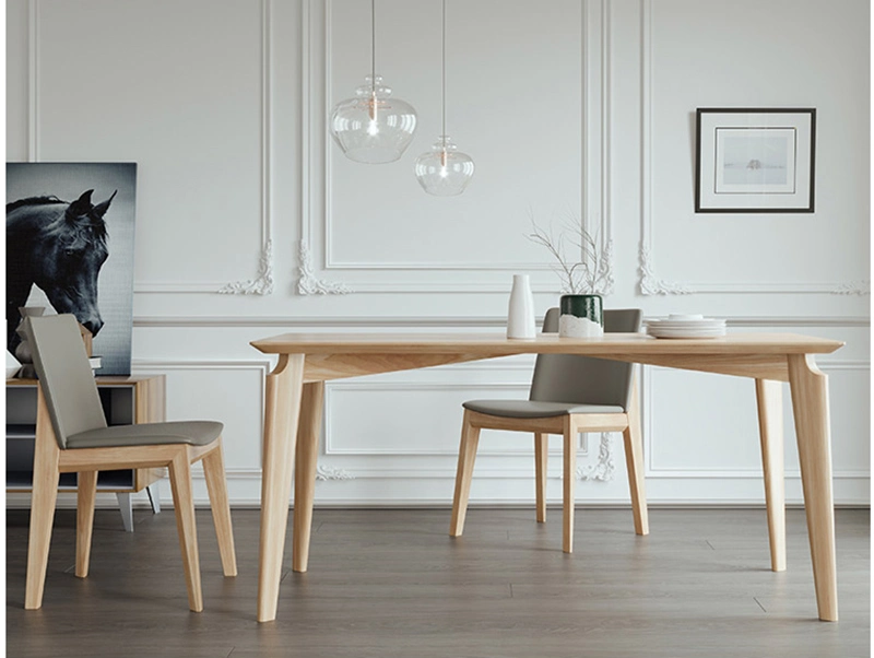 Cuisine moderne en bois MDF Oak Rectangle Table à manger ensemble