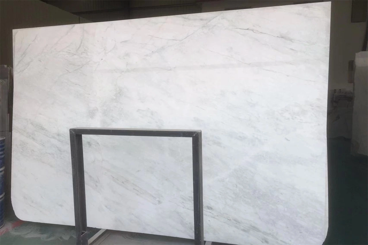 Natural Marble Finnish White Stone Is Used for The Background Walls of The Villa Walls/Floors/Countertops/Stairs