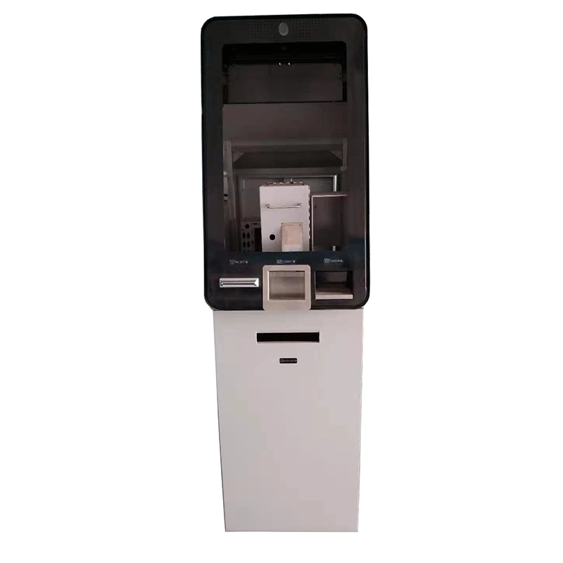 Bank ATM Self Service Kiosk with HD Touch Screen Custom Offerring Cash Accepting Module