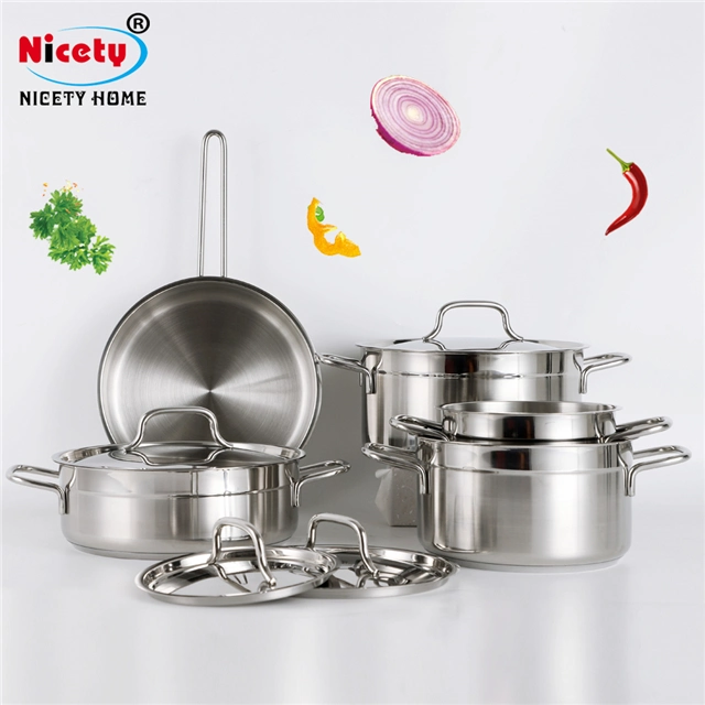 Manufacturers Sales Cooking Pots with Lids Kitchen Pot Sets Stainless Steel Non Stick Cooking Pot Cookware Set