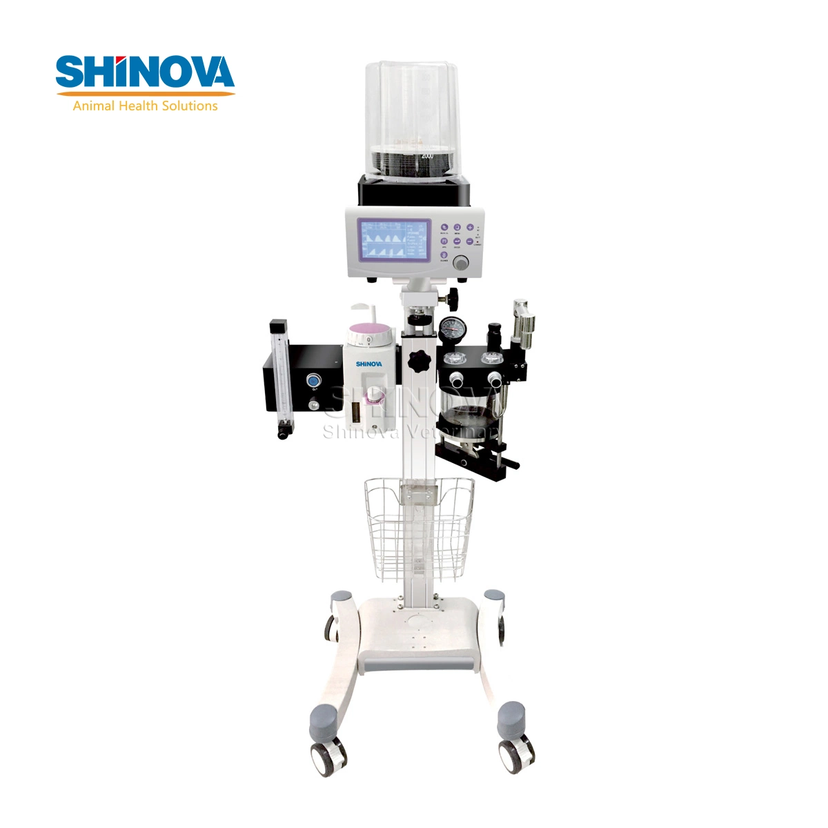 Shinova Vet Product Mobile Veterinary Anesthesia Machine with Ventilator and Trolley Anebox-2V