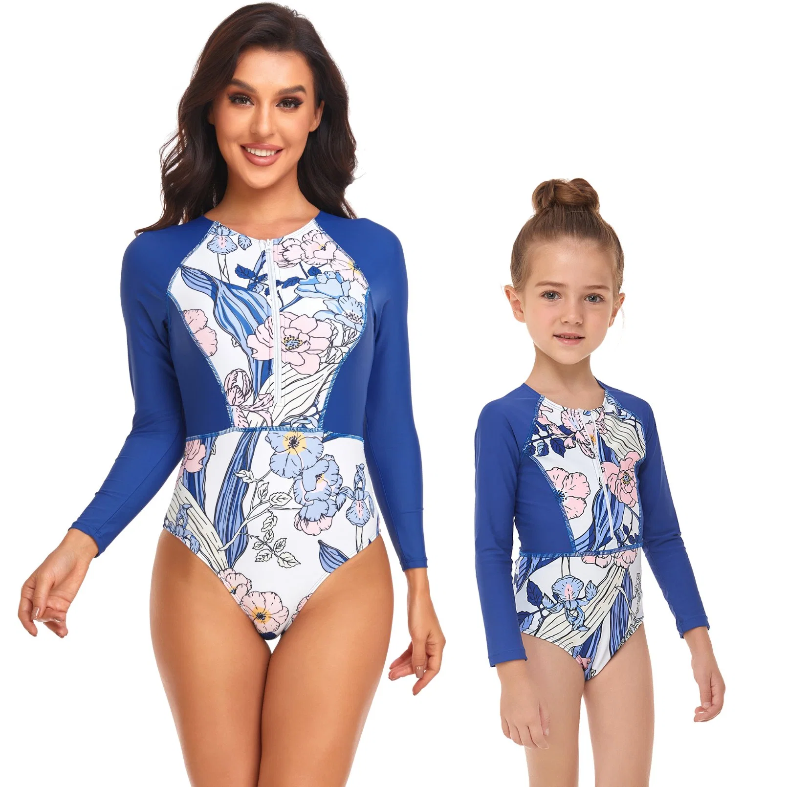 Newest Popular Parent-Child Swimwear Swimsuit Beachwear One Piece Bikini with Zipper