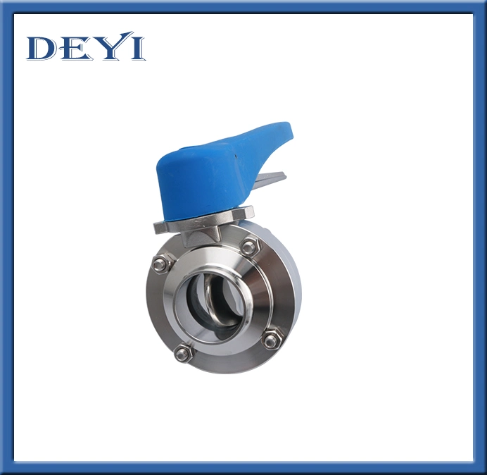 Deyi DN15 DIN SS304/SS316L Clamped Butterfly Valves 4positionepdm/Silicone Gasket Usine Prix avantageux