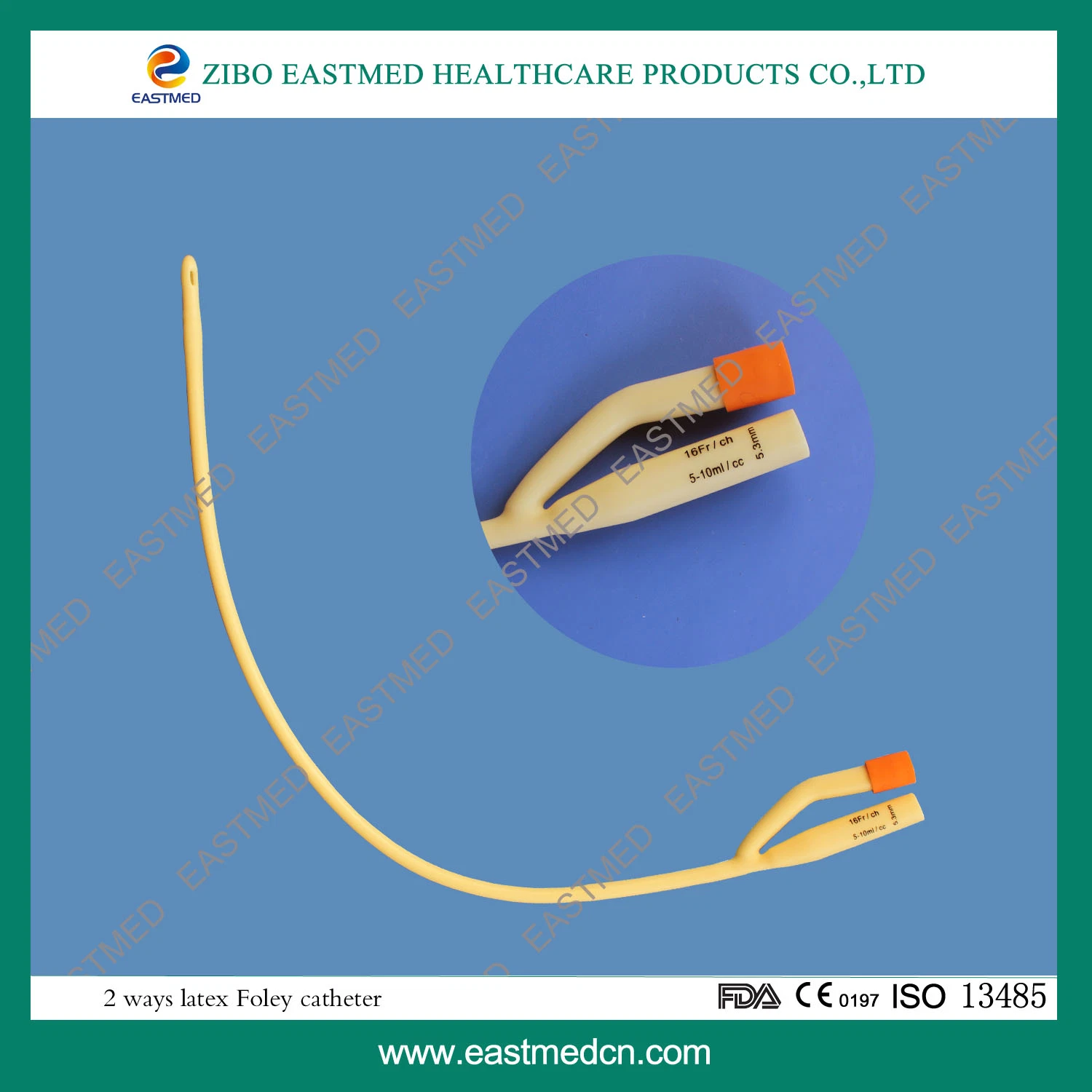 F12-F24 Latex Single Packed Foley Catheter 2-Way OEM Fr12-Fr24