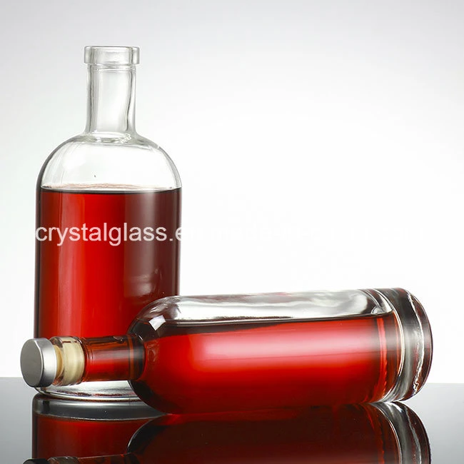 200ml 375ml 500ml 750ml Vodka Bottle Glass Wine Spirit Bottle with Cork Stopper