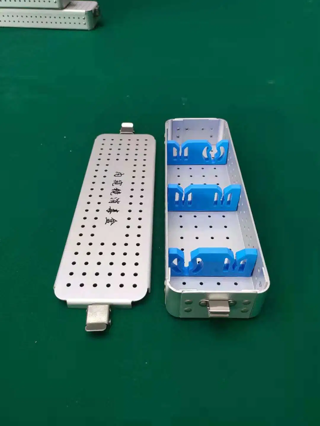 Single-Layer Aluminum Alloy Sterilization Box Silicone Mat for Sterilization Tray Disinfection Case Sterilising Tray