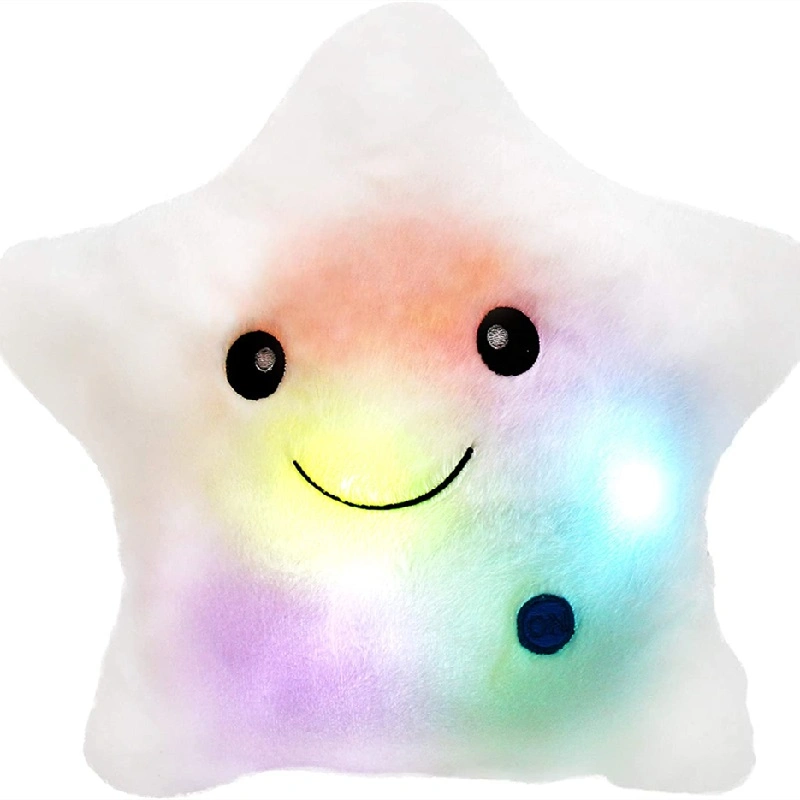 Creative Twinkle Star Glowing LED Night Light Plush Pillows Stuffed Toys (White)